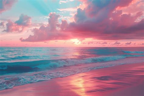pink ocean sunset wallpaper images    freepik