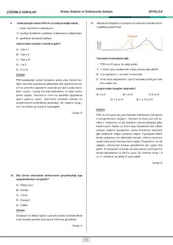 Page 135 Dört Dörtlük Konu Pekiştirme Testi BİYOLOJİ AYT