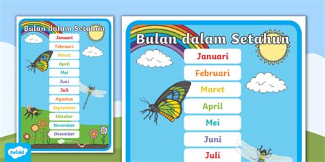 poster nama nama bulan  setahun teacher  twinkl