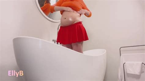 Water Enema Inflation Cosplayer Velma Belly Inflation Overeating Belly Stuffing Inflation