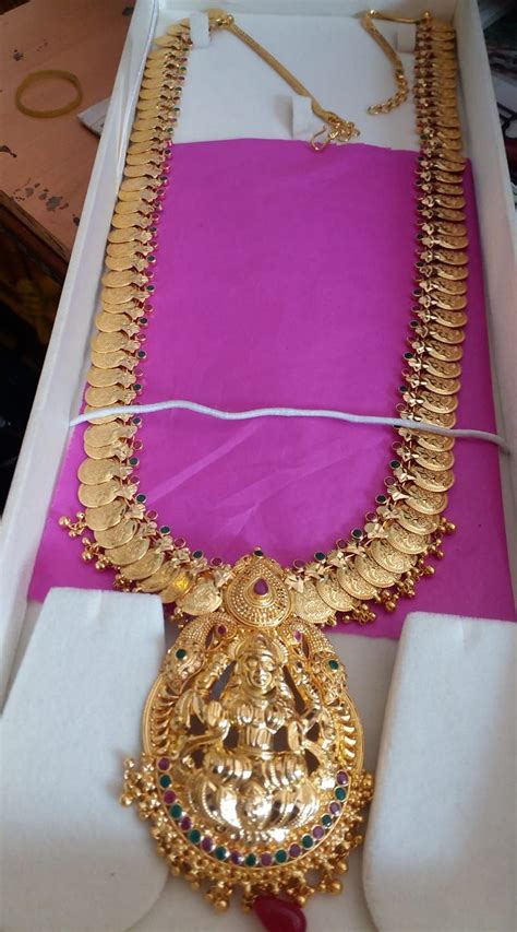 80 Grams Hallmark Lakshmi Kasula Antique Haram Gold Long Haaram Wwith