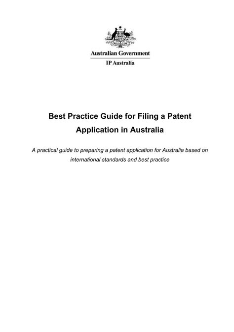 Best Practice Guide for Filing a Patent Application in - IP Australia