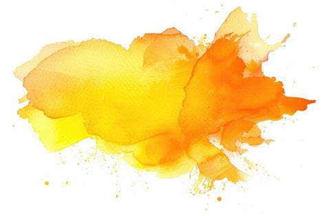 Premium Photo Yellow Orange Watercolor Splash On White Background For