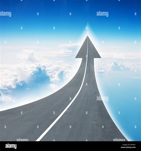 Highway Road Going Up As An Arrow In Air Stock Photo Alamy