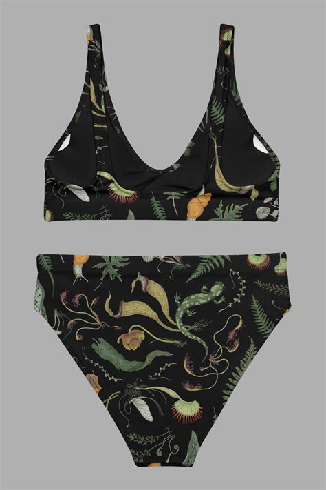 Werewood Print Recycled High Waisted Bikini Bottoms Cosmic Drifters