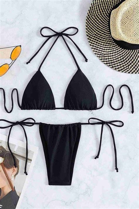 Aria s Closet Brezilya Model Bağlamalı Bikini Takım Siyah