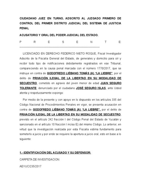 Escrito De Acusacion Fiscalia2docx Derecho Penal Testigo Experto