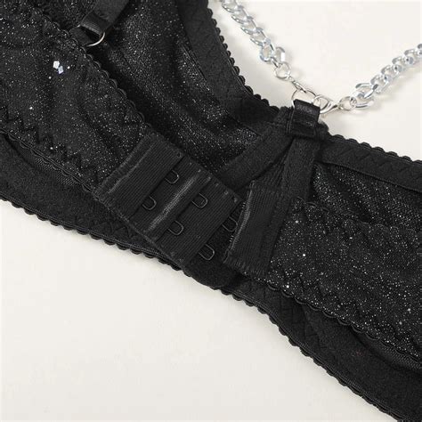 Glittery Glitter Lingerie Set With Chain Luxury See Through Sexy Underwear Amazon And Pantues