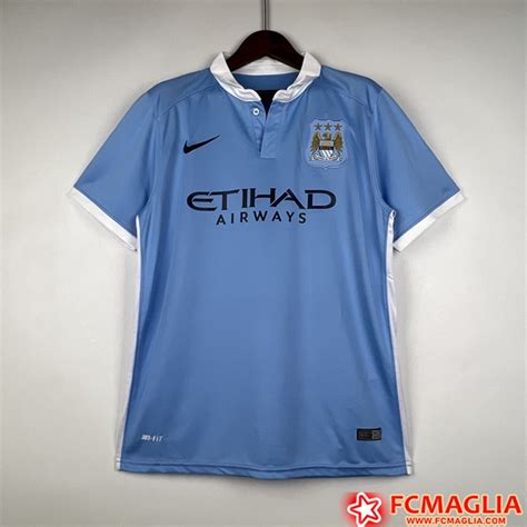 Nuova Maglie Calcio Manchester City Retro Seconda 2015 2016 Basso Prezzo