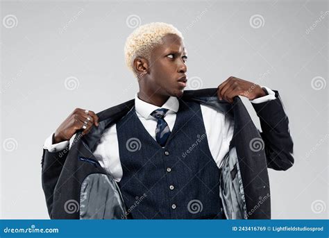 Blonde African American Man Looking Away Stock Image Image Of Business Blonde 243416769