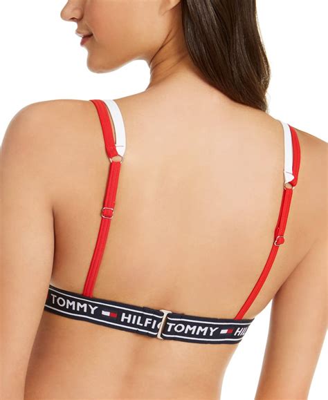 Tommy Hilfiger Logo Double Strap Bikini Top COUTUREPOINT