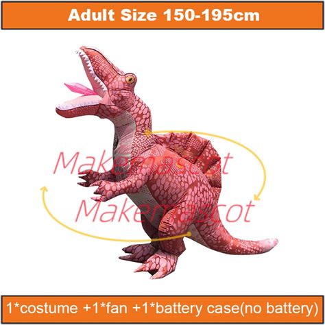 Inflatable Dark Red Spinosaurus Mascot Costume