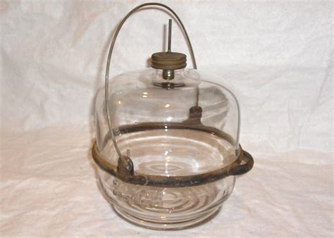 Vintage 1914 Glass Kerosene Dispensing Glass Jar Jug Bottle With Wire Bail Antique Price