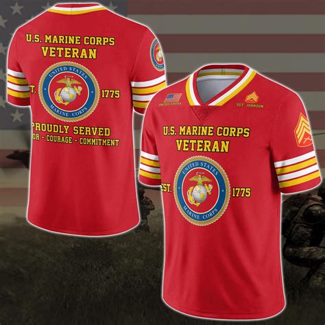 Us Marine Corps Vneck Football Jersey Custom Your Name And Rank