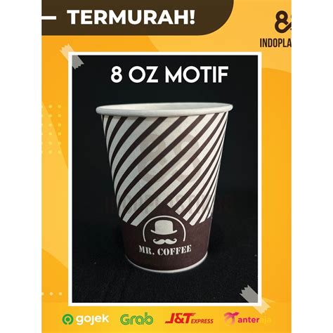 Jual Papercup Oz Motif Hot Cup Gelas Kopi Gelas Kertas Pcs Shopee Indonesia