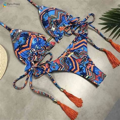 Para Praia Vendaje Micro Bikini Mini Halter Traje De Ba O Traje De Ba O