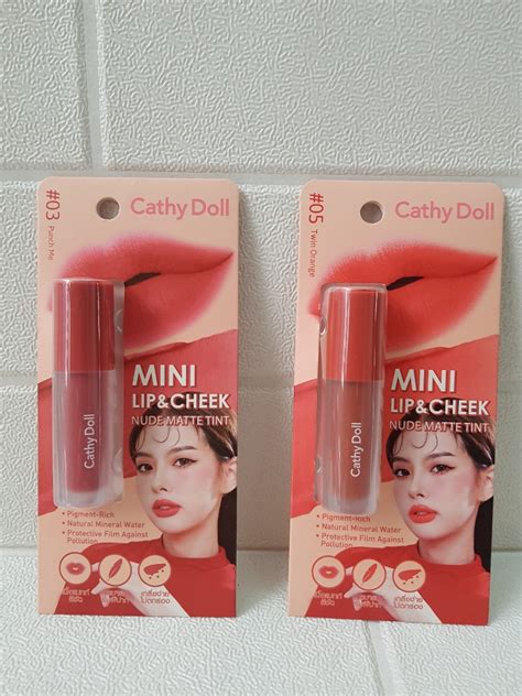Cathy Doll Mini Lip Cheek Nude Matte Tint Kesehatan Kecantikan Rias Wajah Di Carousell
