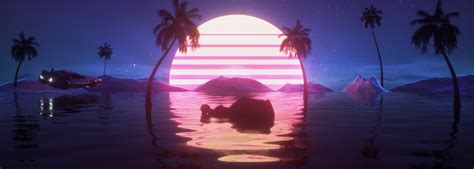 vaporwave  render banner  behance youtube banner backgrounds