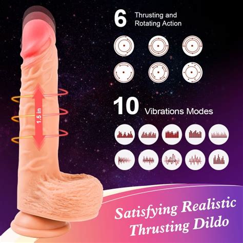 Dildo Realista Vibrador Control Remoto con Empuje y Rotación