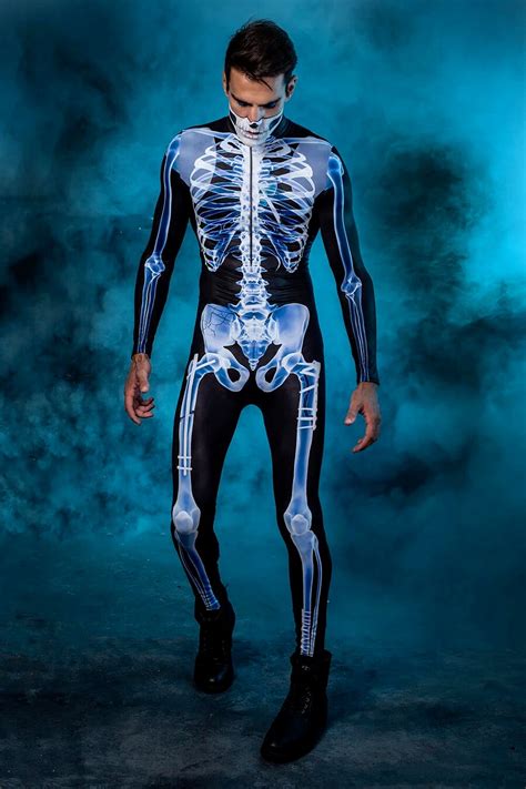 Skeleton Costume Men Halloween Costumes Mens Halloween Etsy