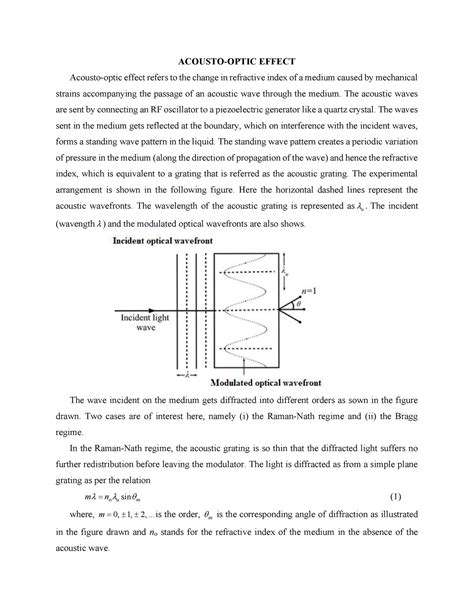 Acousto Optic Effect Lecture Notes Acousto Optic Effect Acousto