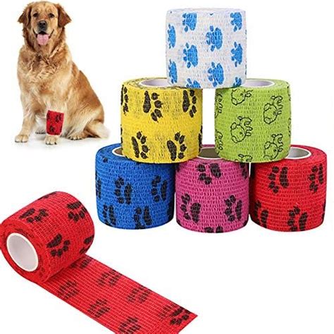 Heyu Lotus 6 Rolls Pet Vet Wrap Self Adhesive Cohesive Dog Bandage Non