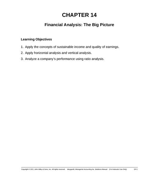 Ch14 Slns Bl B 1 Sddf Chapter 14 Financial Analysis The Big Picture Learning Objectives 1