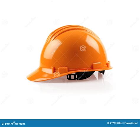 Orange Safety Hard Hat Isolated On A White Background Generative Ai