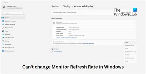 Can T Change Monitor Refresh Rate In Windows