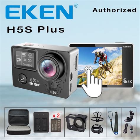 Action Camera EKEN H5S Plus Remote Control Ultra HD 4K Ambarella A12 ...