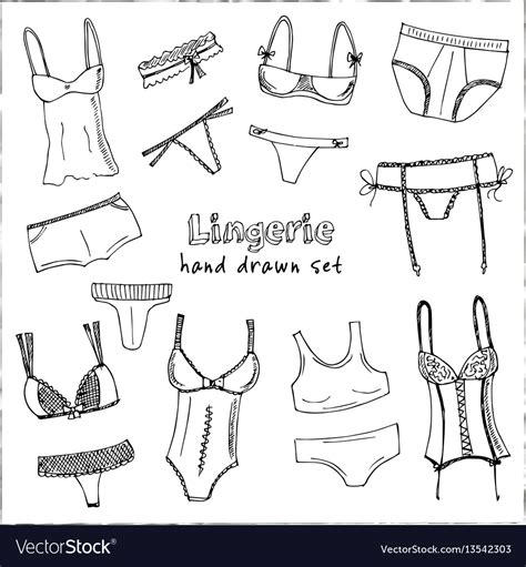 Collection Lingerie Panty And Bra Set Royalty Free Vector
