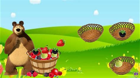 #рухлива гра#розібрати ягоди для ведмедя#кольори#игра с фруктами#игра с ...