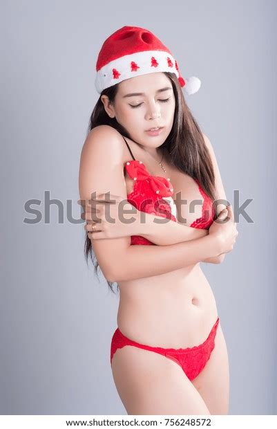 Sexy Woman Red Bikini Christmas Theme Stock Photo 756248572 Shutterstock