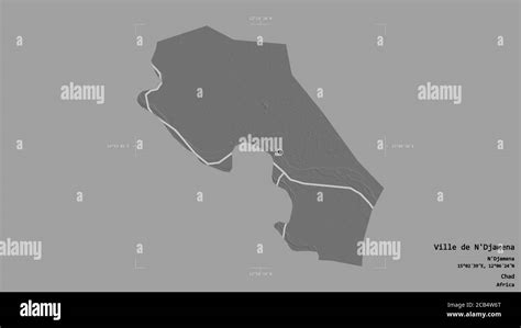 Area Of Ville De N Djamena Region Of Chad Isolated On A Solid