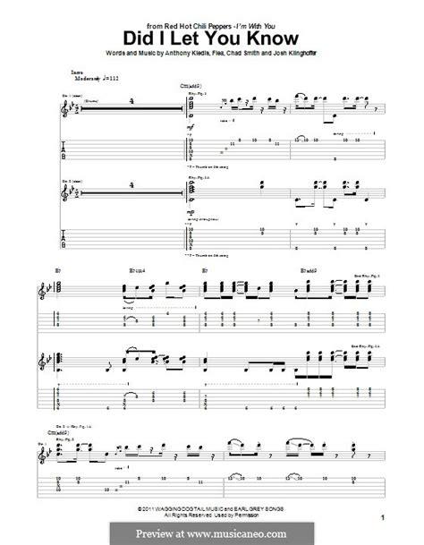 Did I Let You Know Red Hot Chili Peppers By Flea A Kiedis C Smith J Klinghoffer On Musicaneo