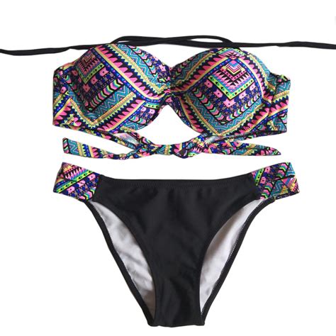 China Women Hot Sexy Images Printing Push Up Halter Super Micro Microkini Beach Bikini China