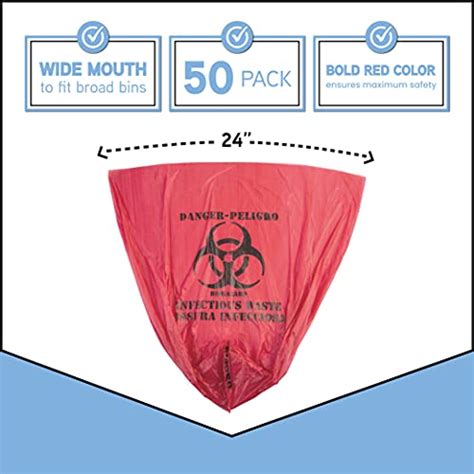 Biohazard Waste Bags Gallon X Red Hazardous Trash Can Liners