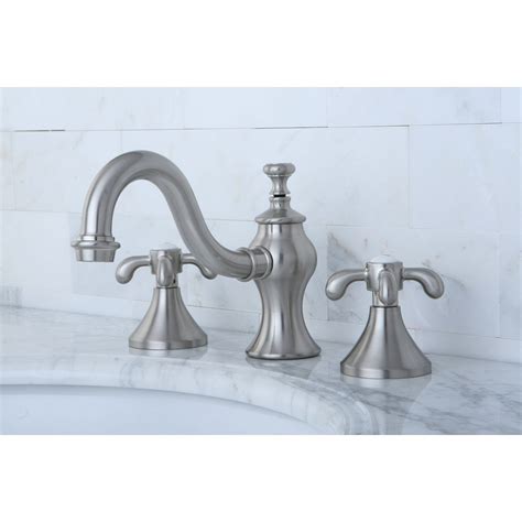 Kingston Satin Nickel French Country 8 Widespread Bathroom Faucet