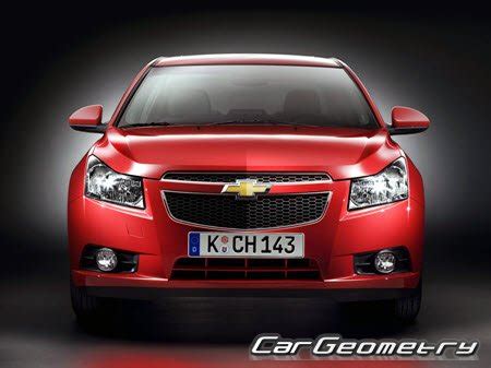 Размеры кузова Шевроле Круз 2011–2016 (Sedan, Hatchback)