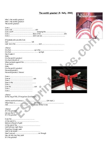 R Kelly "The world´s greatest" - ESL worksheet by valie