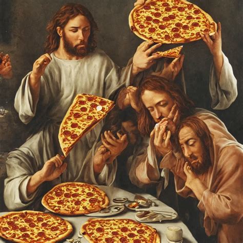 Jesus Eating Pizza Stable Diffusion