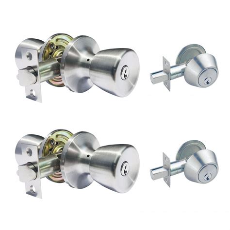 Locksets For Exterior Doors And Mobile Home With Deadbolt 2 Pack Keyed Alike Entry Door Knob