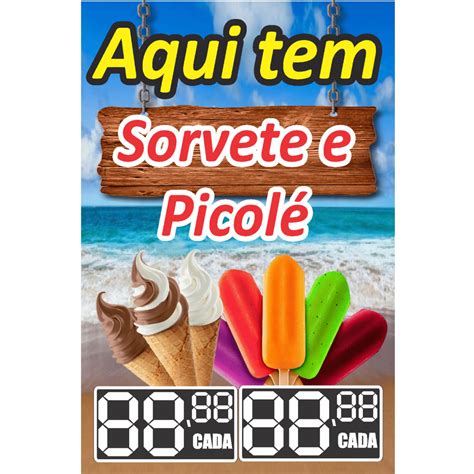 Vende Se Picolé E Sorvete - Banner PRONTO Temos sorvete e picolé ENVIO IMEDIATO | Shopee Brasil