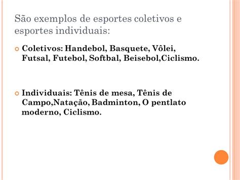 Esporte Coletivo E Individual - Esporte Coletivos E Individuais - FDPLEARN
