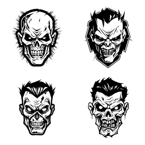 Premium Vector Creepy Zombie Hand Drawn Logo Design Illustration