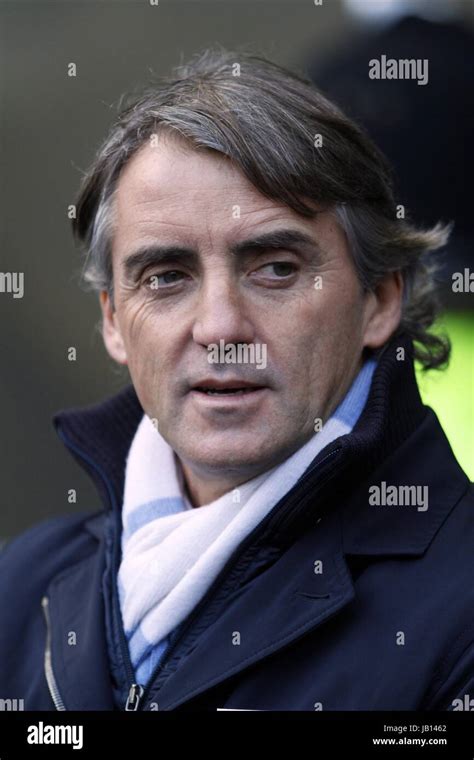 Roberto Mancini Manchester City Fc Manager Etihad Stadium Manchester