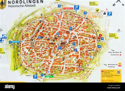 Germany, Bavaria, Romantic Road, Nordlingen, Nordlingen Street Map ...