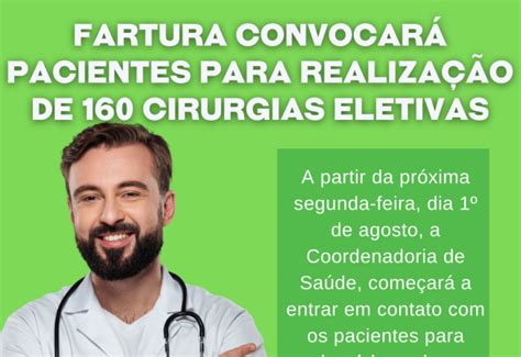 Not Cia Fartura Iniciar Convoca O De Pacientes Para E Cirurgias