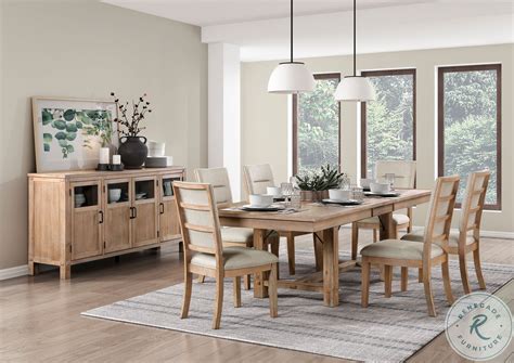 Aberdeen Distressed Light Oak Extendable Dining Table From Homelegance