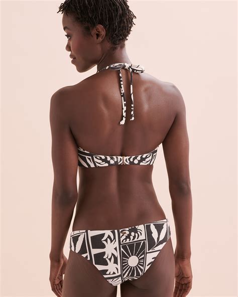 RIP CURL Santorini Sun Bandeau Bikini Top Black And White Bikini Village